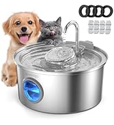 Invengo Cat Water Fountain Stainless Steel, 3.2L/108oz Pet Drinking Fountain for Cats Dogs, Autom...