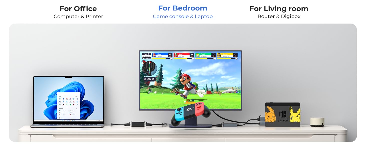 cat 5 splitter 1 to 2 for gaming, connecting computers to various models of game consoles