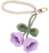 Yjcnelcr Artistic Crochet Flower Keychain Handmade Knitted Key Jewelry Soft Yarn Texture Perfect ...