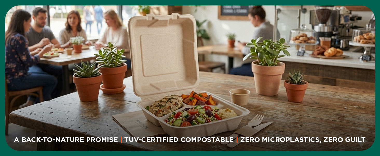 Take Out containers Leak free 6 inch Heavy duty Clamshell