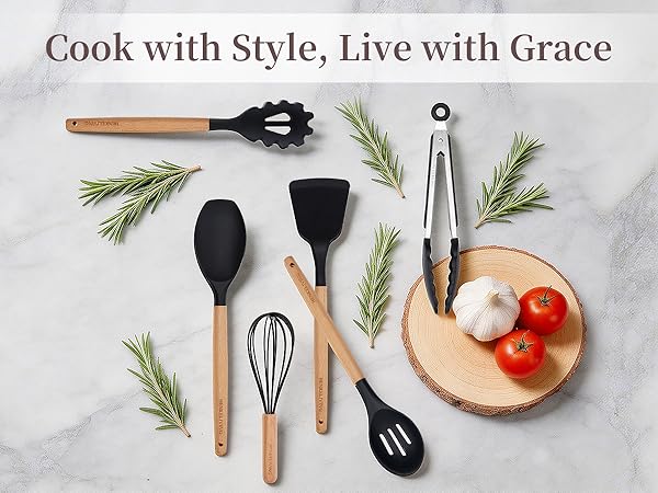 Silicone Kitchen Cooking Utensils Set