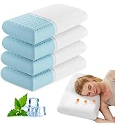 DUMOS Memory Foam Pillows for Sleeping 4 Pack, Bed Pillows for Adults with Washable Cover and Bre...