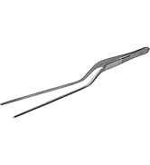 Professional Gadgets Plating Tongs Angled Chef Tweezers Stainless Steel 8"