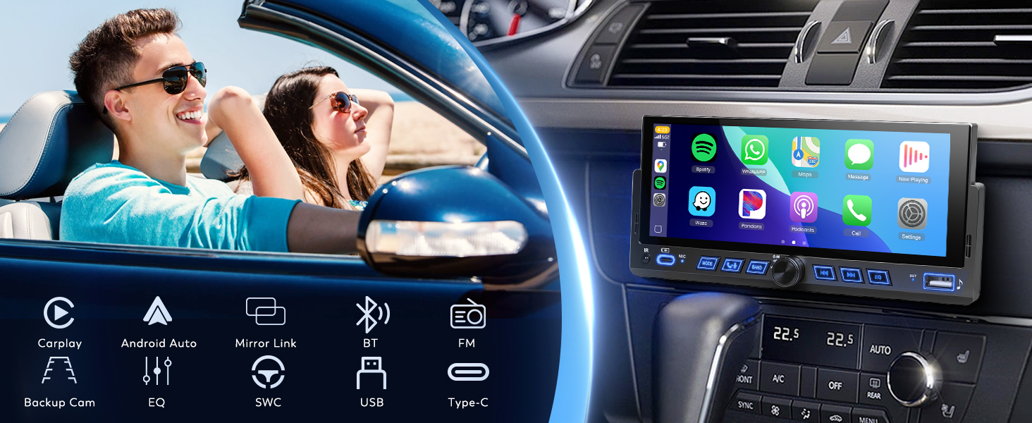 single din bluetooth stereo for car