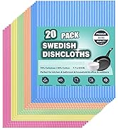METUUTER 20 Packs Swedish Dishcloths for Kitchen, Reusable Kitchen Dishcloths Compostable Cellulo...