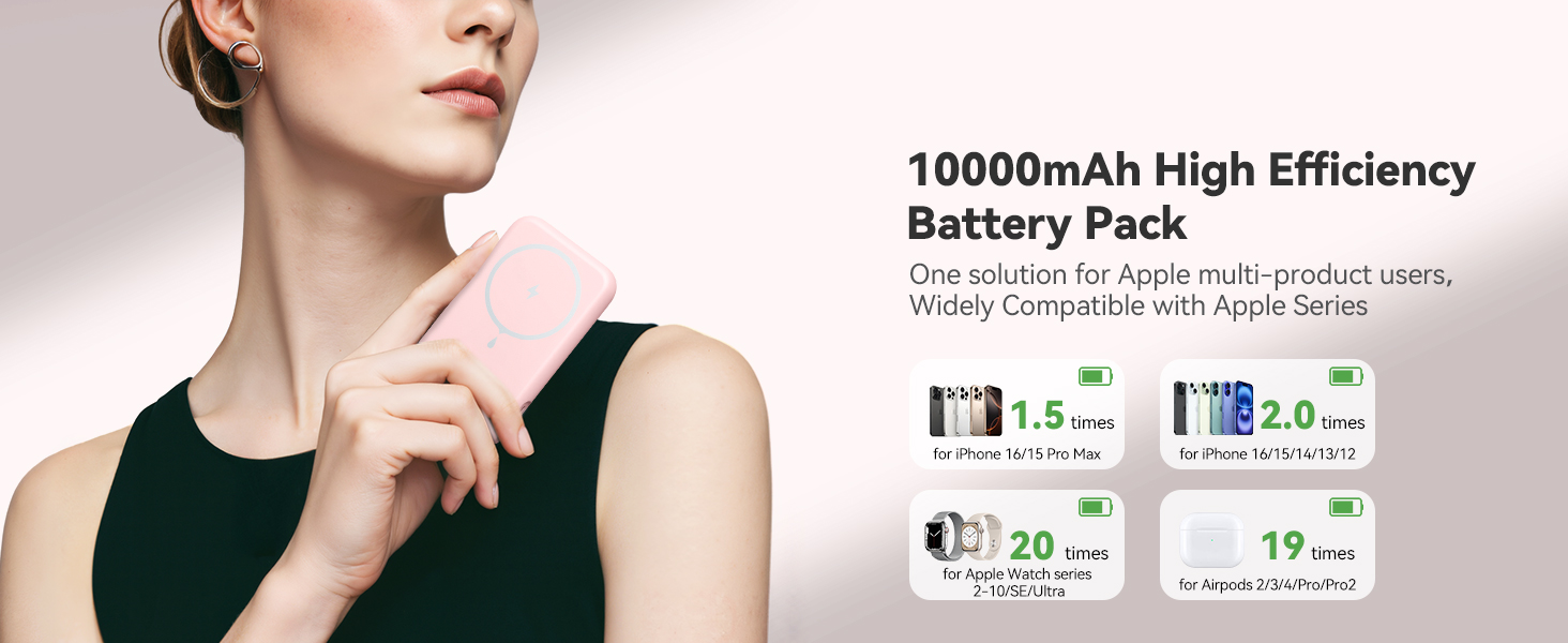 Haloun Magnetic Power Bank pink-3