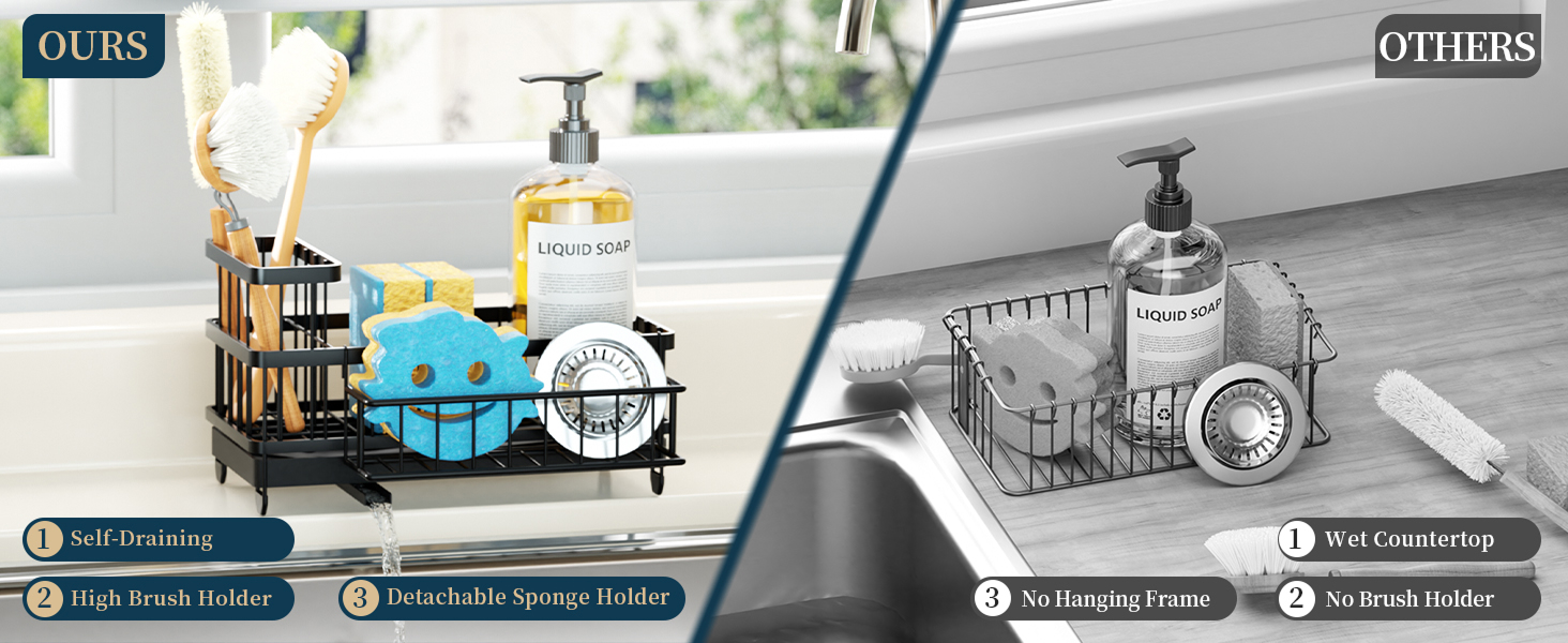 sink caddy kitchen sink organizer, sponge holder