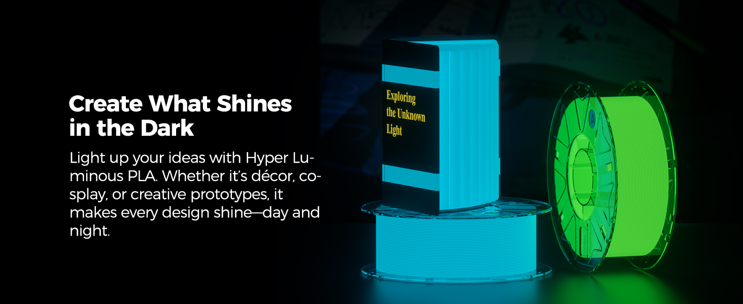 Hyper glow in the dark filament