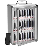 LOCKCURX 24-Slot Cell Phone Locker with Lock &amp; Key, Heavy Duty Aluminum Acrylic Cell Phone Lock B...