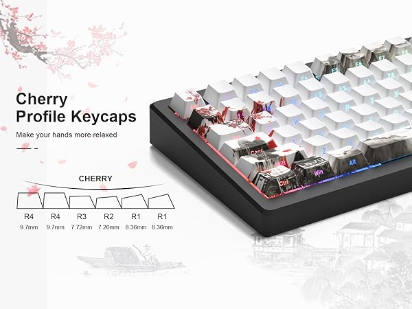 womier cherry blossom cherry profile keycaps