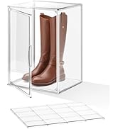 XXX-Large Clear Stackable Acrylic Display With Lid &amp; Magnetic Door - 2-Tier Adjustable Shoe Box C...