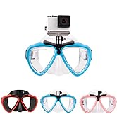 OMGear Scuba Diving Mask with Camera Mount Low Volume Snorkeling Mask Anti-Fog Leak-Free Premium ...
