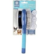 American Kennel Club AKC 2 in 1 Combo Brush with Dense Nylon Bristles for a Shiny Coat and Coated...