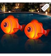 Cootway Floating Pool Lights Solar Powered, 16'' Inflatable Waterproof Clownfish Solar Pool Light...