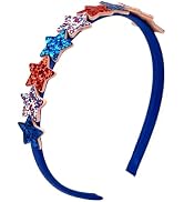 4th of July Star Headband Glitter Independence Day Hairband Red White Blue Glitter Star Headbands...
