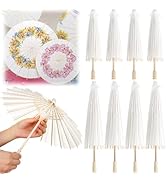 Noamus 10 Pack Parasol Paper Umbrellas, 12" 16" DIY Small Painting Handmade Decorative Oil Paper ...