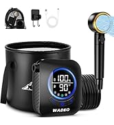 WADEO Portable Shower for Camping, 8000mAh Rechargeable Camping Shower Pump, 5 Gallons Foldable B...
