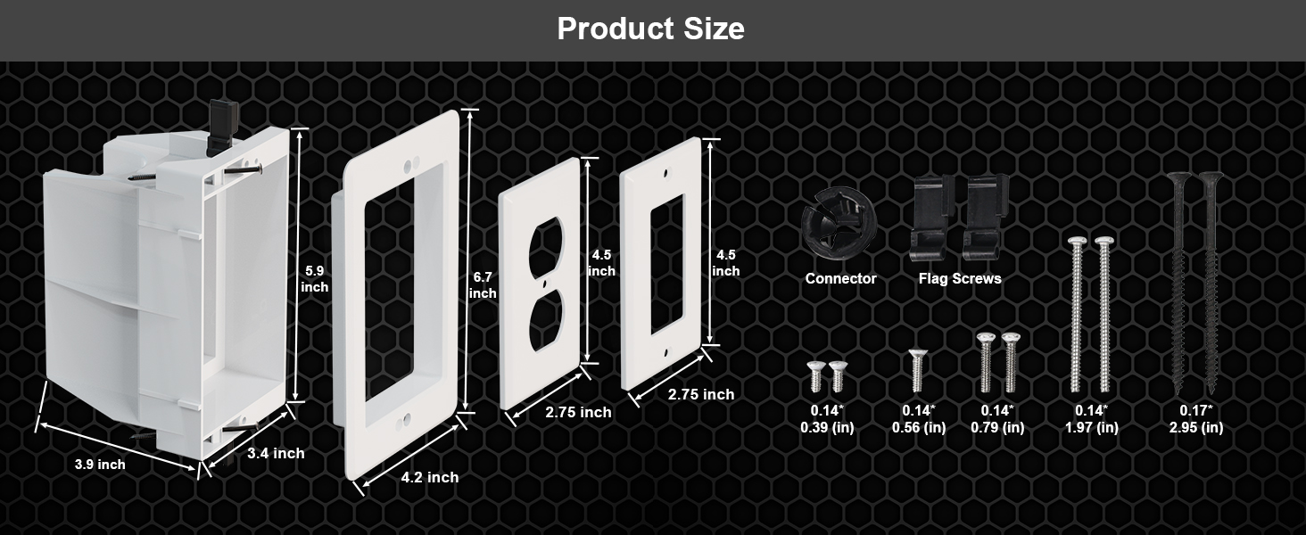 DVFR1W-1 Recessed Electrical/Outlet Box Wall Plate Kit
