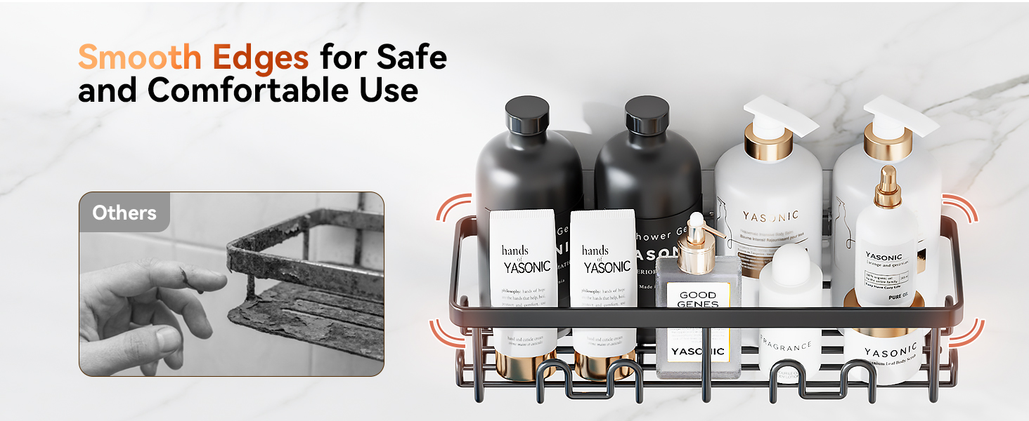 black shower caddy