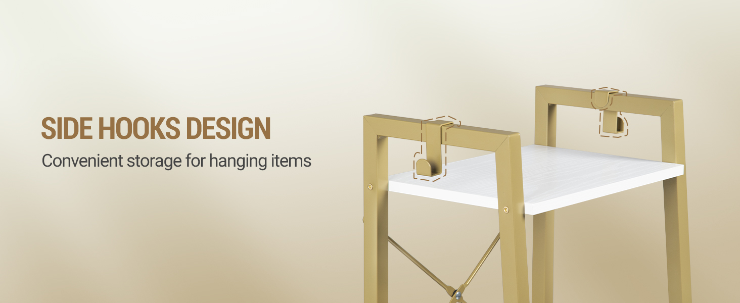 Bookcase with hooks