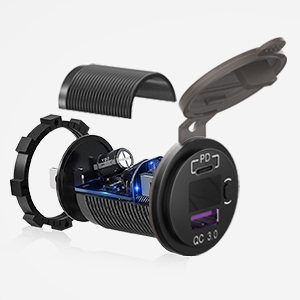 USB C car charger with on off switch