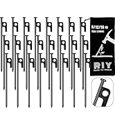 RIY Tent Stakes Heavy Duty 8 inch Metal Tent Pegs for Camping Steel Tent Stakes Inflexible and Un...