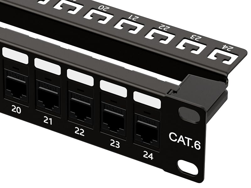 24 Port RJ45 Through Coupler 1U Cat6 Patch Panel