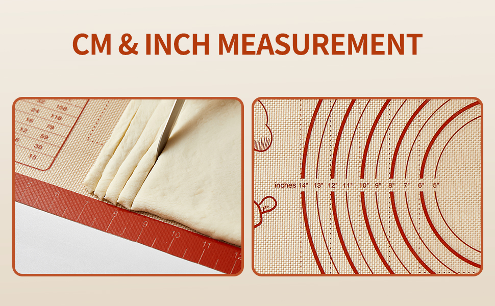 Thick Reusable Pie Cookies Pizza Making Fondant Matt with Measurements