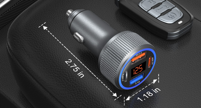car charger cigarette lighter adapter metal mini