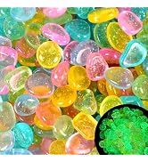 200pc Sparkling Glow Stones Glow in The Dark Rocks Outdoor Decorative Stones Small Luminous Pebbl...