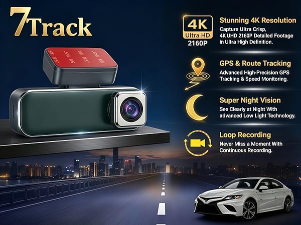 4K Dash Cam With GPS