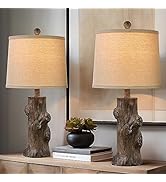 OYEARS 23"Resin Table Lamps for Living Room Set of 2 Country Cottage Farmhouse Lamp for Bedroom T...