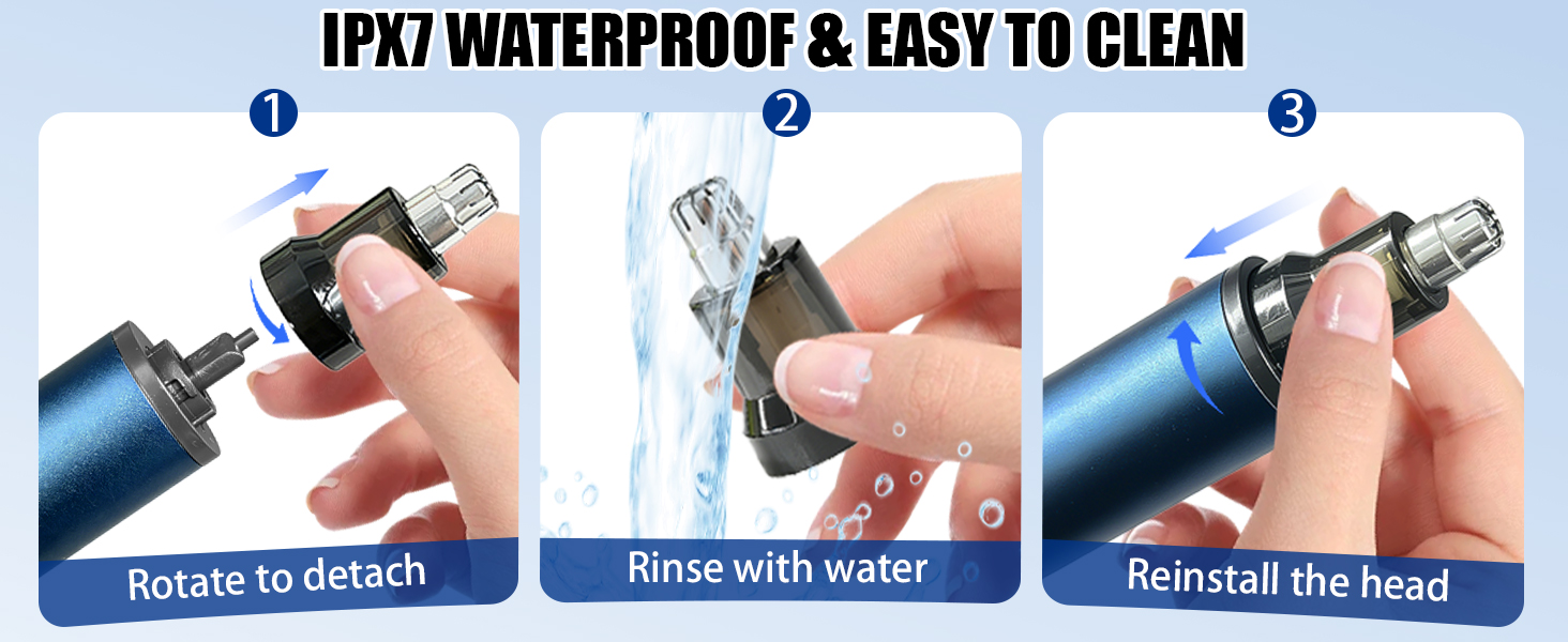YunLuna nose hair trimmer for men, IPX7 waterproof, easy to clean