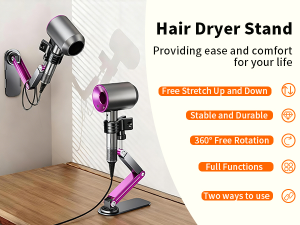 Hands-free hair dryer stand