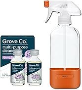 Grove Co. Multi-Purpose Cleaner, Refill Concentrate (2 x 1 Oz) + Glass Spray Bottle (16 Oz), Plan...