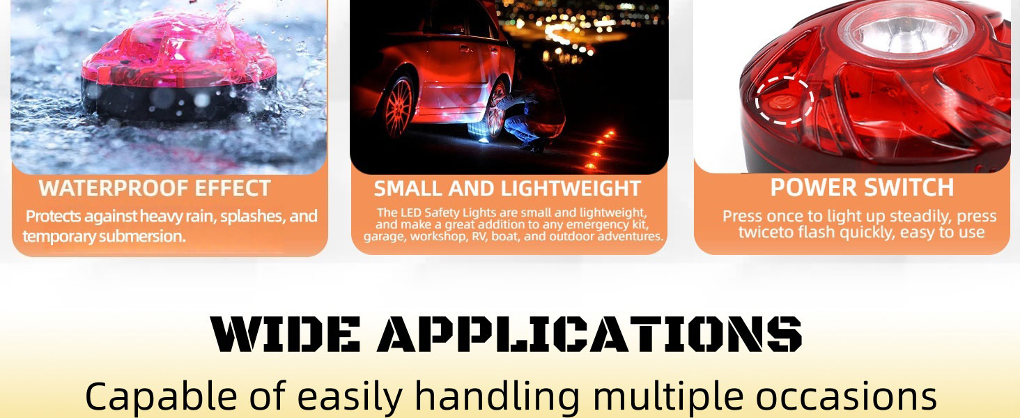 Emergency Flare Alert LED Flare Beacon Auto Roadside Safety Warning Signal Caution Light