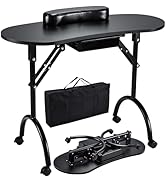 Joligrace Professional Foldable &amp; Portable Manicure Table Nail Technician Desk Workstation with R...