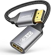 UANTIN Display Port to HDMI 4K Adapter | Braided DP DisplayPort Male to HDMI Female Uni-Direction...