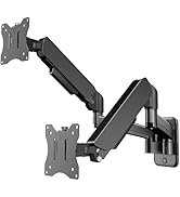 PUTORSEN Dual Monitor Wall Mount for 17-32 inch Flat/Curved Computer Screens, Full Motion Wall Mo...