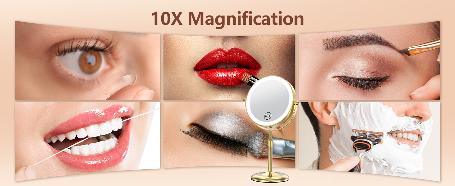 magnifying mirror with lights
