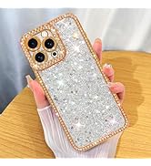 ZIYE Designed for iPhone 15 Pro Max Case Glitter Dimond Bling Cover with Camera Protector Protect...