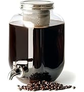 County Line Kitchen Cold Brew Coffee Maker, Mason Jar Pitcher - Heavy Duty Soda Lime Glass w/Stai...