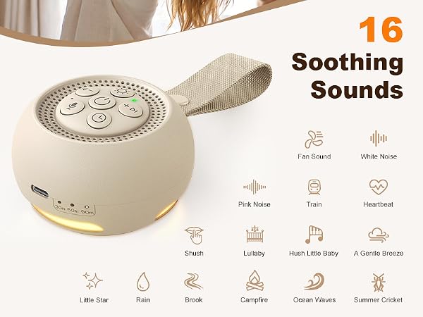 Afuosy white noise sound machine-16 sounds