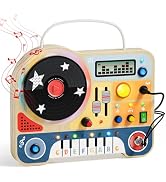 TOP BRIGHT Montessori Busy Board with LED Light, Toddler Toys for Ages 3-5, Wooden Sensory Toys w...