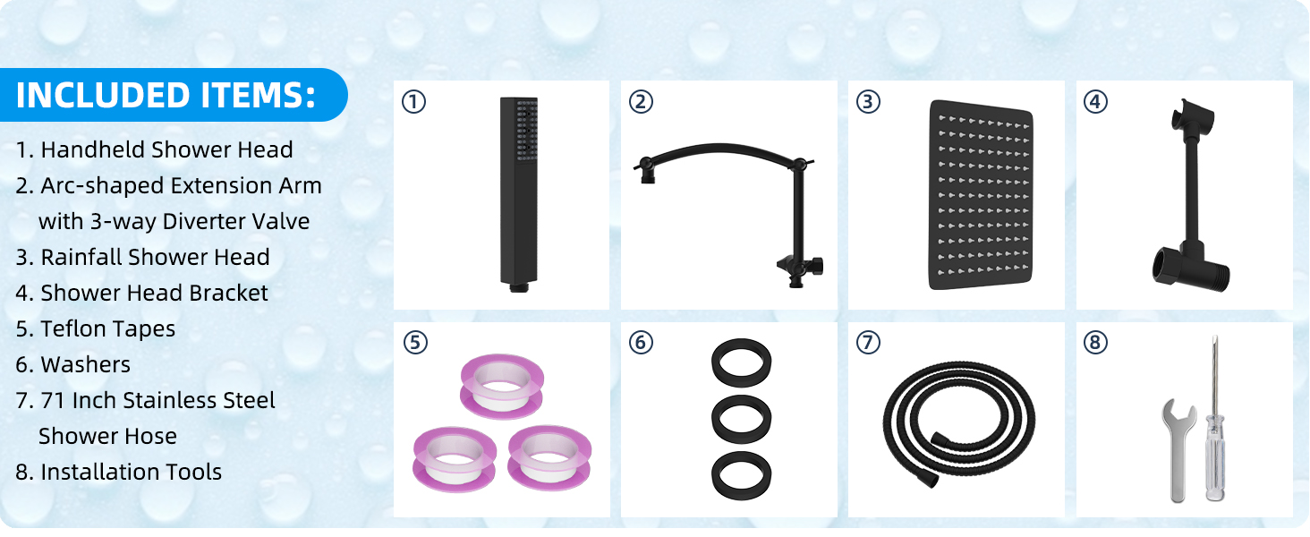 high-pressure shower head set