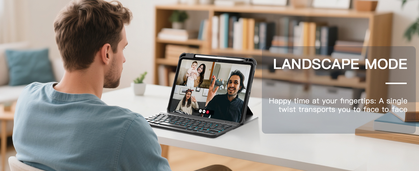 for iPad Air 11-inch M3 2025/M2 2024 &amp;amp; iPad Air 5th/4th Case with Keyboard