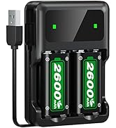 Fast Charge Xbox Controller Battery Pack, 2600mAh x2 Rechargeable Battery Pack with Charger for X...