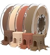 RAMBERY 250gX4 Wood PLA Printer Filament Bundle 1.75mm 3D Printing Filament Matt Surface &amp; Low Wa...