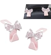 sdidzad 2 PCS Car Headrest Hooks, Cute Bowknot Auto Seat Back Hangers for Purses Bags Coats, Blin...