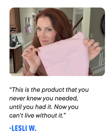 Customer holding DRYKI pocket towel with testimonial quote